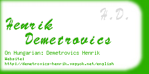 henrik demetrovics business card